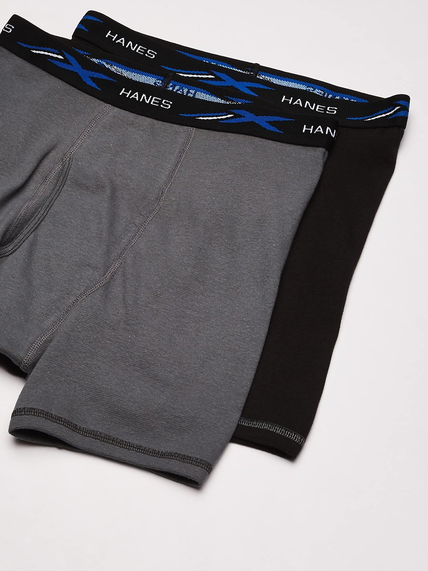 Hanes 5-Pack Men's X-Temp Comfort Cool Boxer Briefs, Black/Gray, X-Large