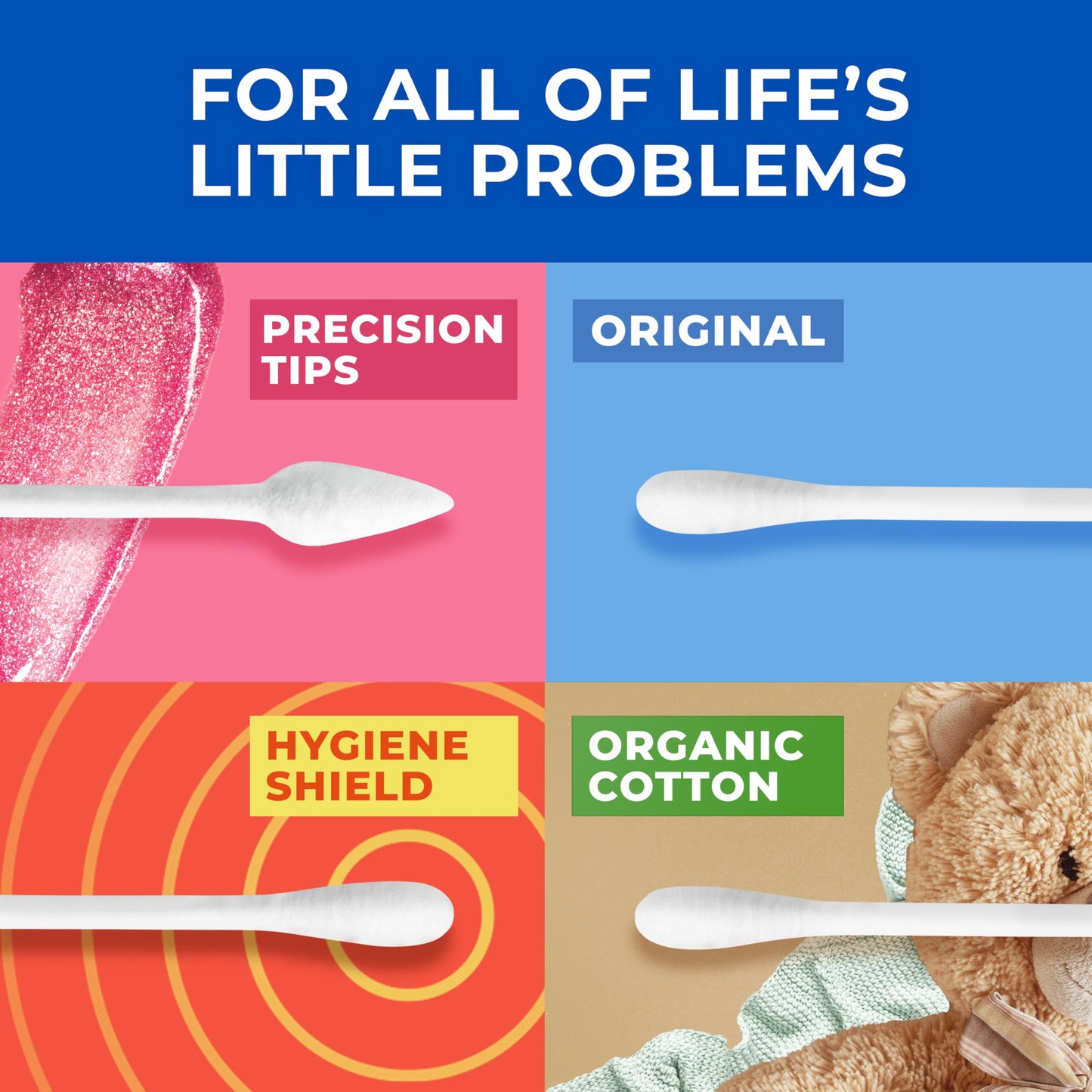 Q-tips Cotton Swabs, 500 Count (Pack of 2)