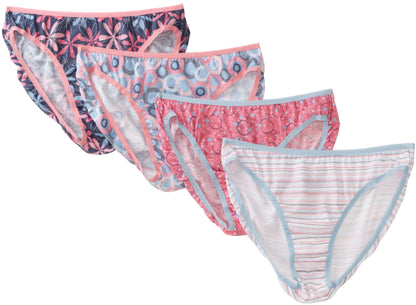 Fruit of the Loom Women's 4-Pack Cotton Fashion Bikini Panties,Assorted,5