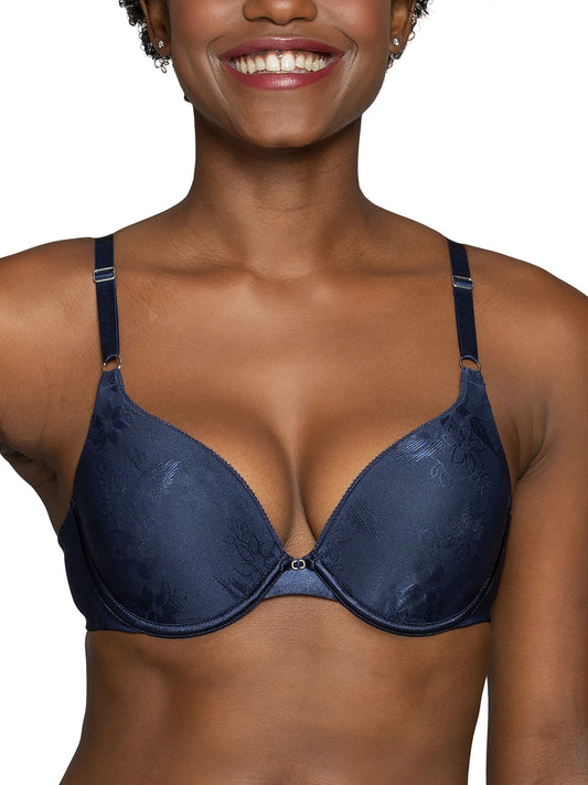 Vanity Fair Ego Boost, Adds Up to One Full Cup Size, Underwire Push Up Bras for Women, Ghost Navy, 36B