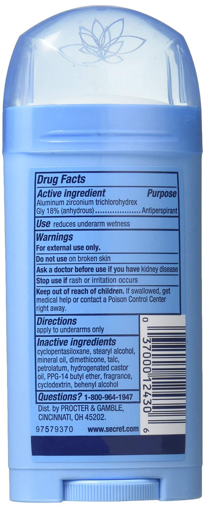 Secret Invisible Solid Antiperspirant & Deodorant, Twin Pack, Spring Breeze 2.6 oz (Pack of 2)