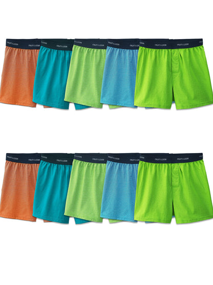 Fruit of the Loom Boys' Boxer Shorts, Knit - 5 Pack - Assorted, Small