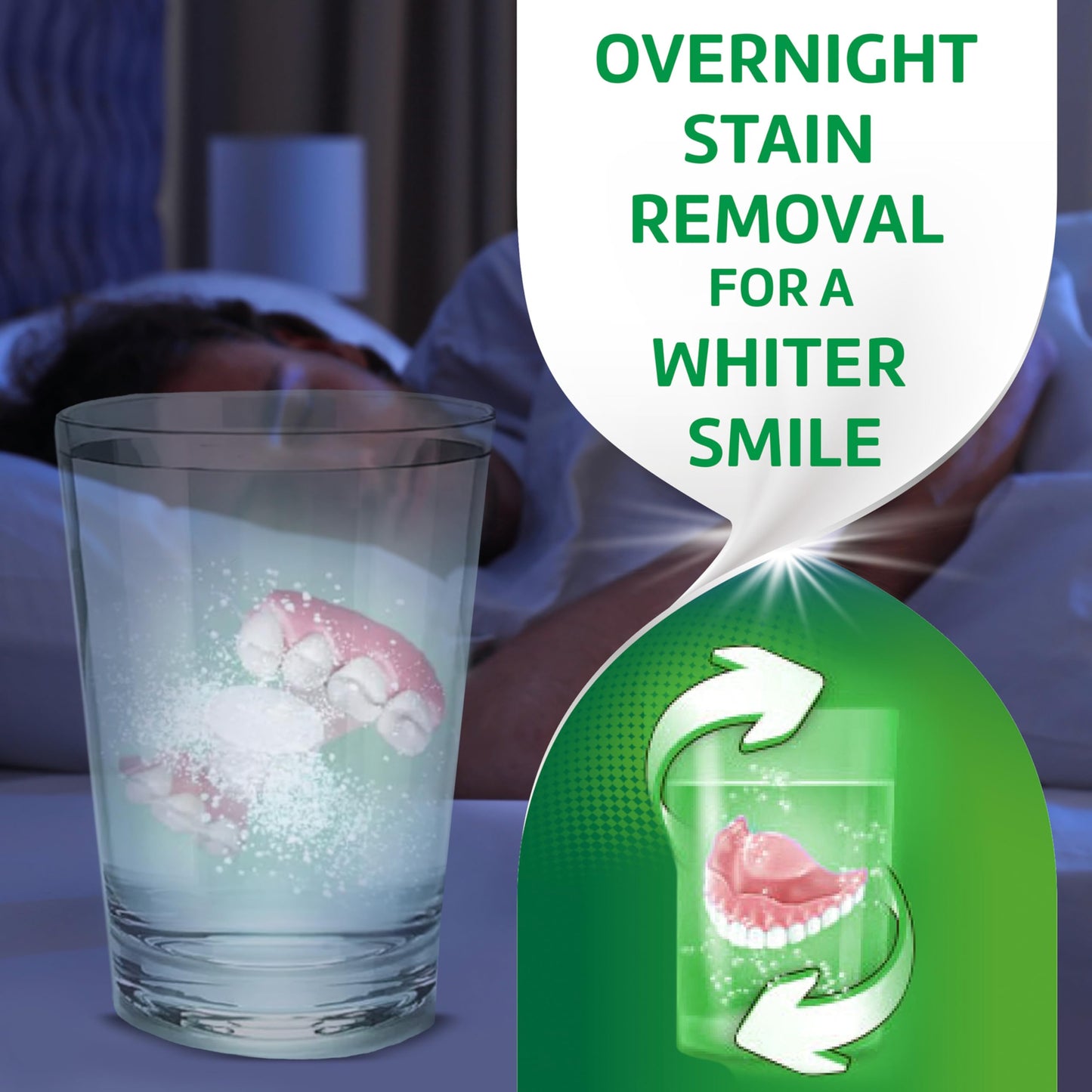 Polident Overnight Whitening Denture Cleanser Tablets - 40 Count