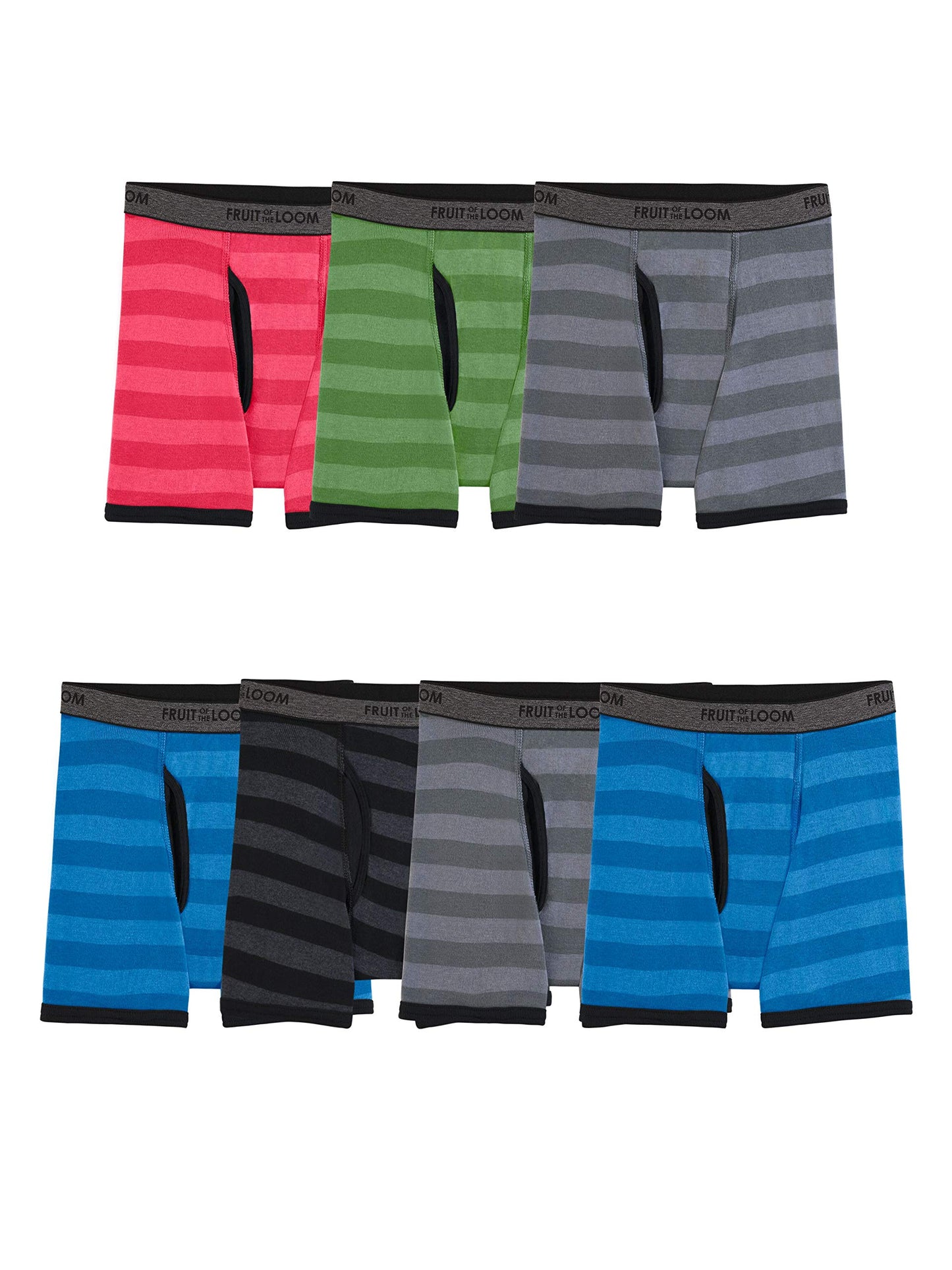 Fruit of the Loom Boys' Boxer Briefs with Coolzone Fly, 168 Pack-Assorted Colors, X-Large