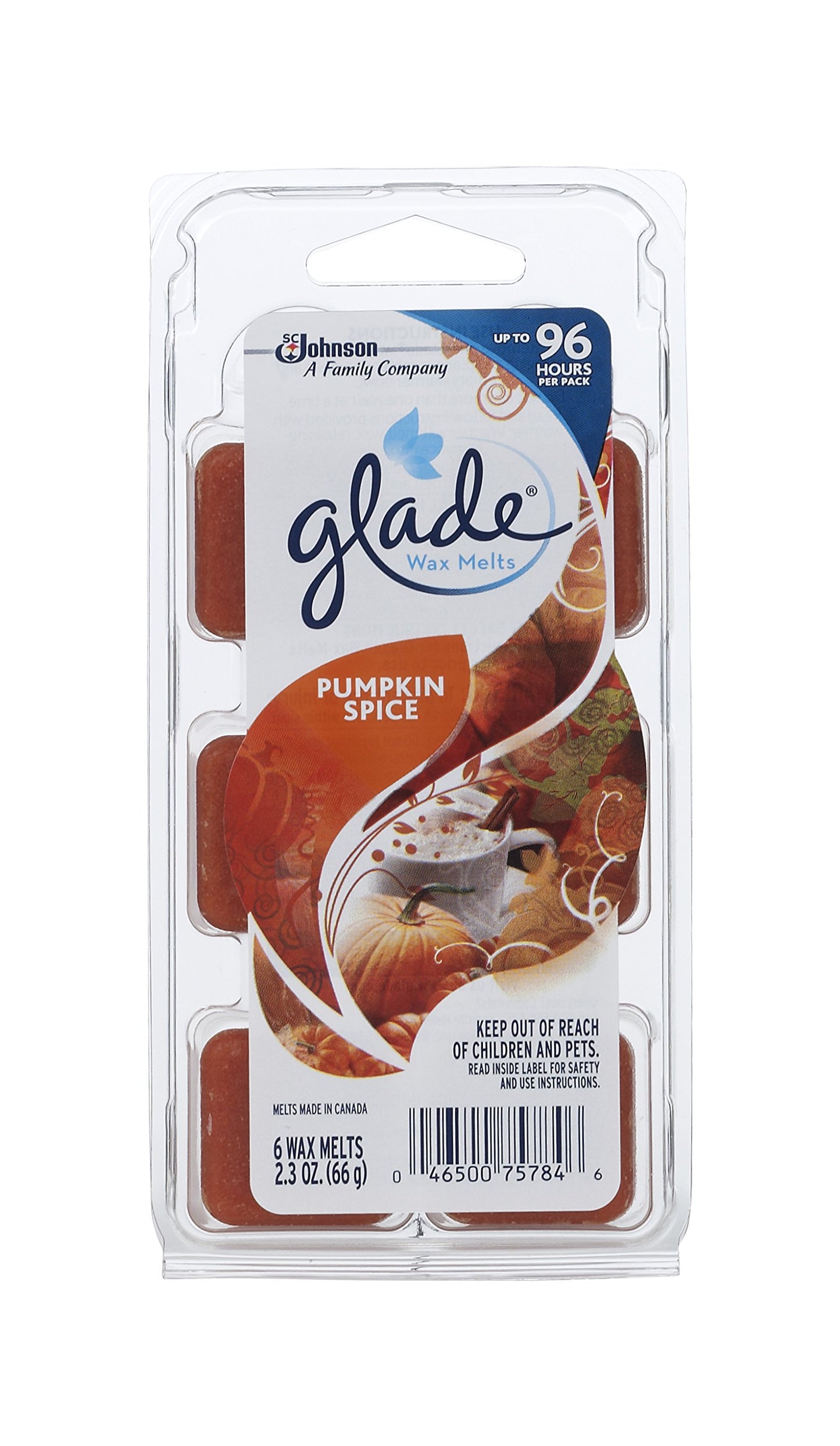 Glade Wax Melts Refill Pumpkin Spice, 2.3 Ounce (Pack of 8)