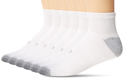 Champion Men's Double Dry Performance Quarter Socks, 6-Pack, Black, 6-12