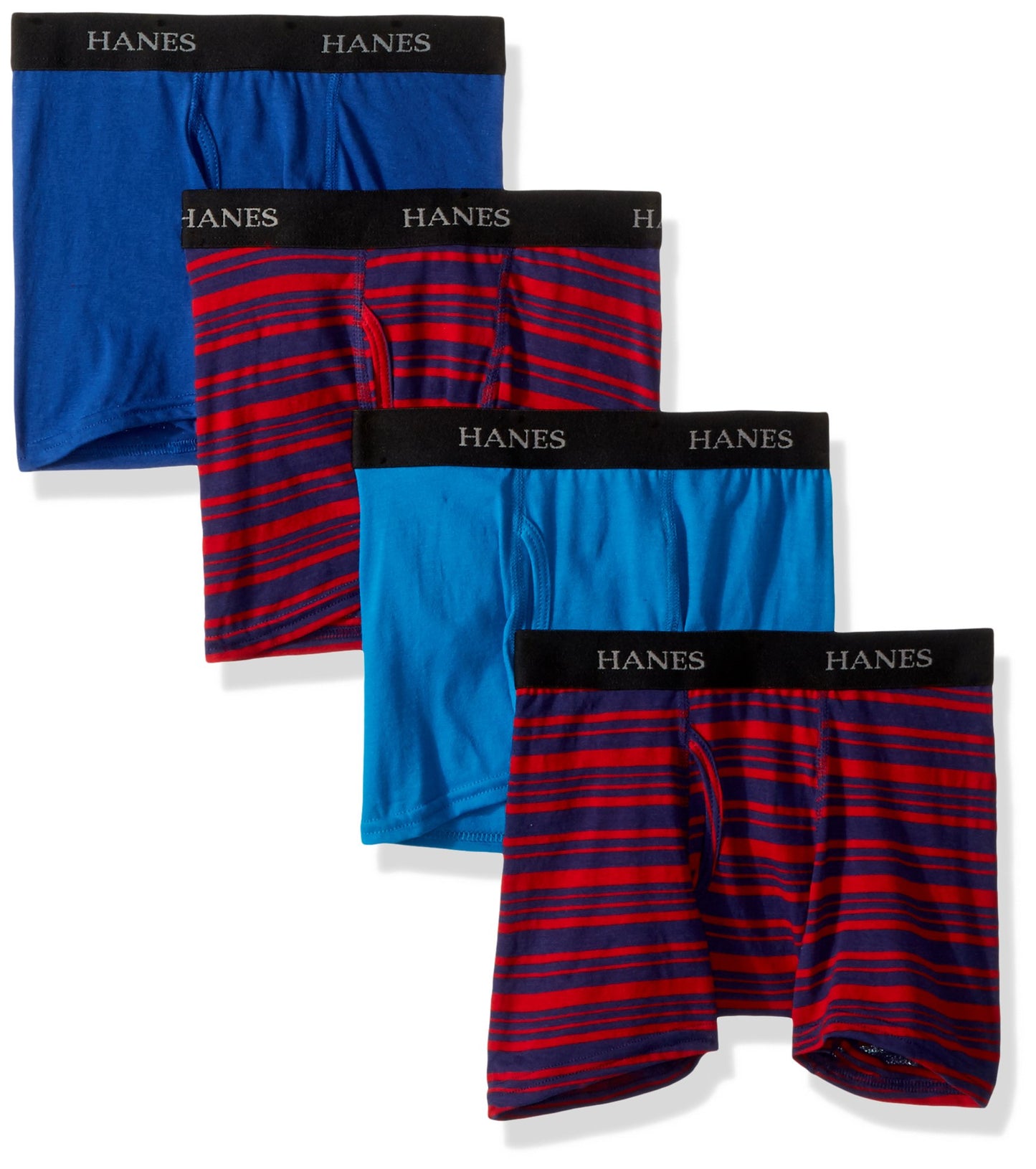 Hanes Boys' Big Ultimate Dyed Boxer Brief 4-Pack, Assortment 4, Large