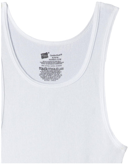 Hanes White 3-Pack A-Tank, L-White (White, Medium 38"-40" Chest)