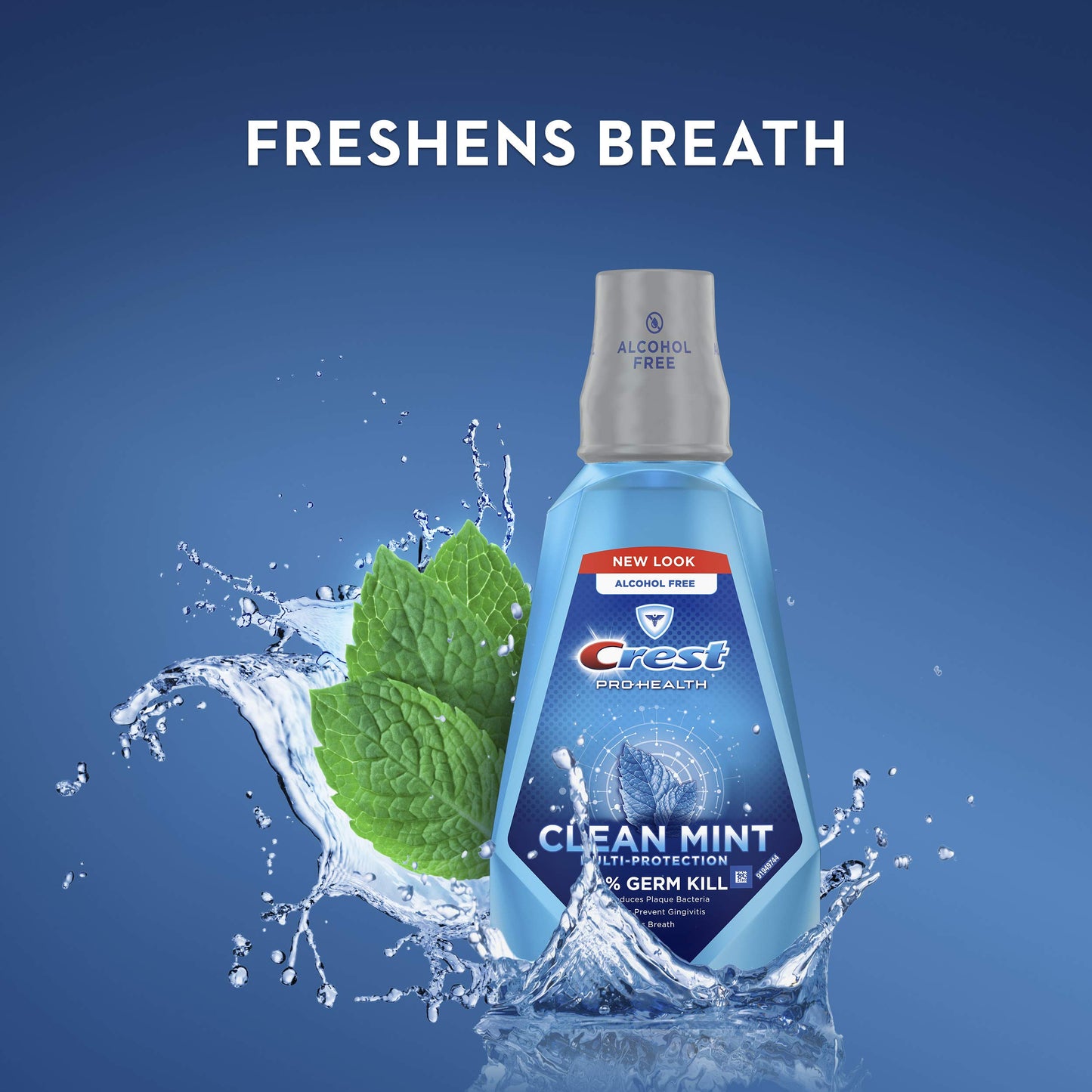 Crest Pro-Health Mouthwash, Alcohol Free, Clean Mint Multi-Protection, 500 mL (16.9 fl oz)