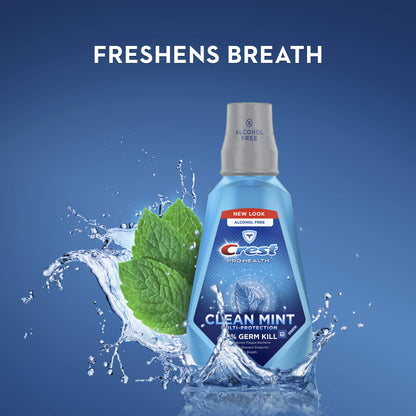 Crest Pro-Health Mouthwash, Alcohol Free, Clean Mint Multi-Protection, 500 mL (16.9 fl oz)