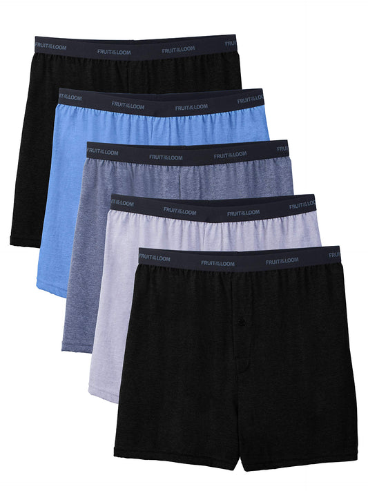 Fruit of the Loom Men's Knit Boxers, Assorted Colors, 2X-Large