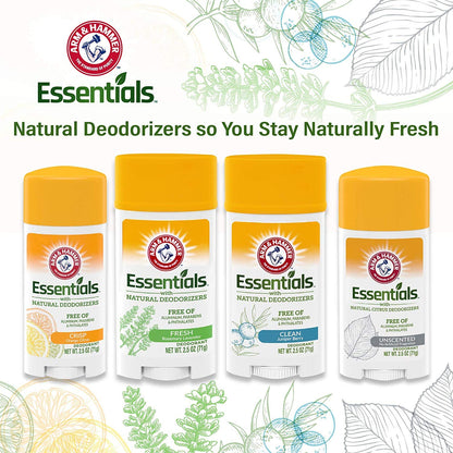 Arm & Hammer Essentials Deodorant, Fresh, 2.5 oz. (Pack of 2)