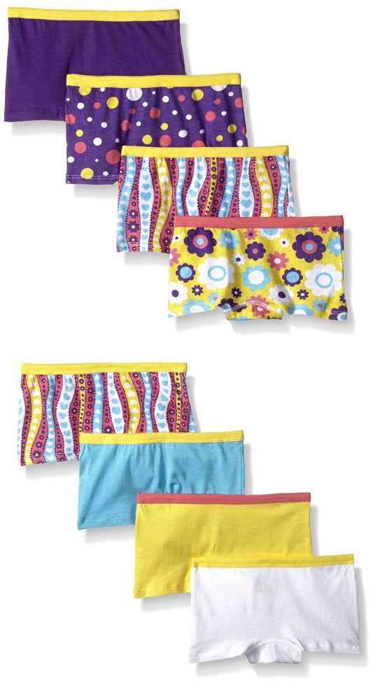 Fruit of the Loom Little Girls' Boyshort, Assorted, 8(Pack of 8)