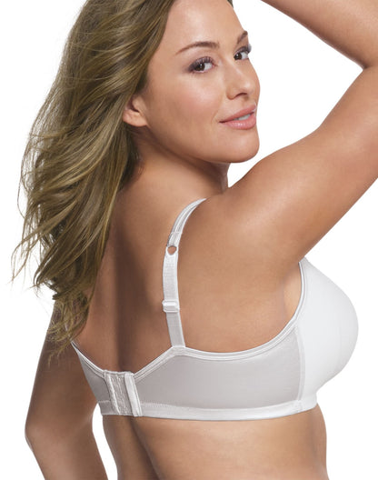 Just My Size Women's Side & Back Smoothing Wire Free Plus Size Bra (1259), White, 42D