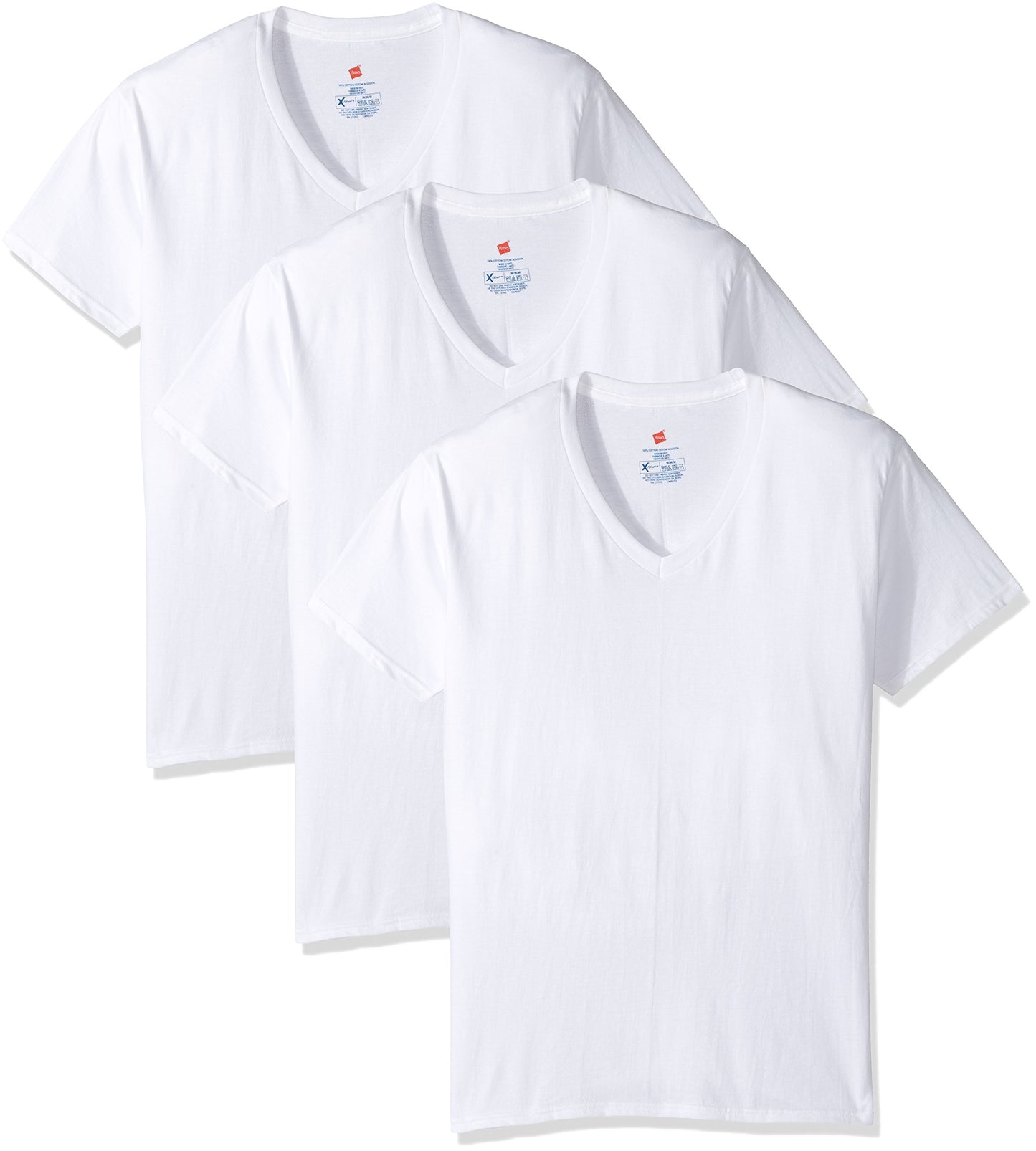 Hanes Ultimate Men's 3-Pack X-Temp Comfort V-Neck T-Shirt, White, X-Large