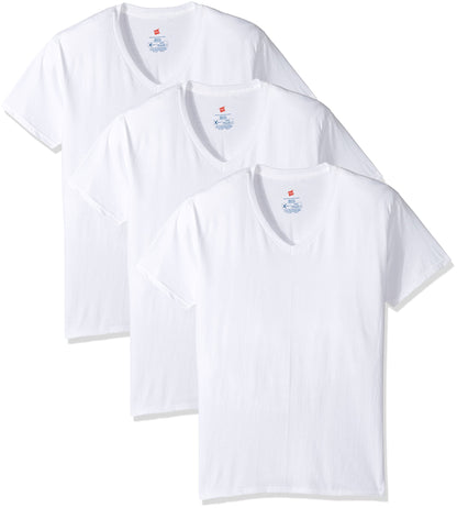 Hanes Ultimate Men's 3-Pack X-Temp Comfort V-Neck T-Shirt, White, X-Large