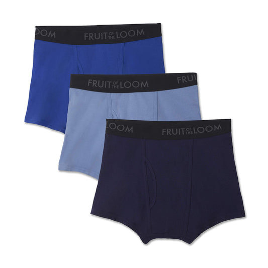 Fruit of the Loom mens Breathable Underwear Boxer Briefs, Short Leg Boxer Brief - Cotton Mesh 3 Pack, XX-Large US
