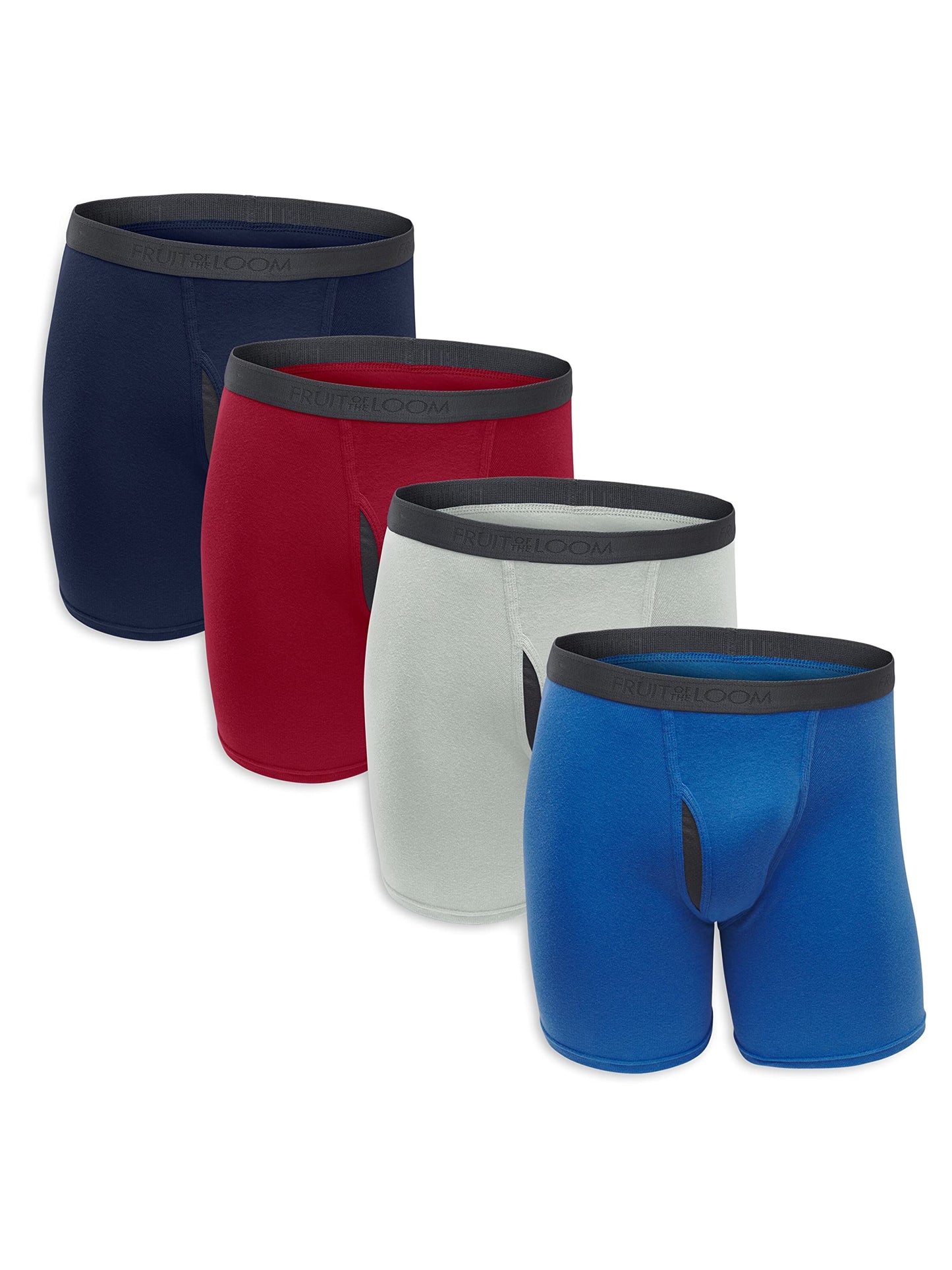 Fruit of the Loom Men's Premium COOLZONE Boxer Briefs, black/Gray (4 Pack), Small