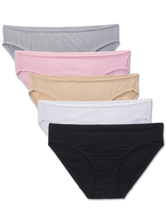 Fruit of the Loom Women's Premium Underwear (Ultra Soft, Breathable-Bikini-Basic Assorted, 6