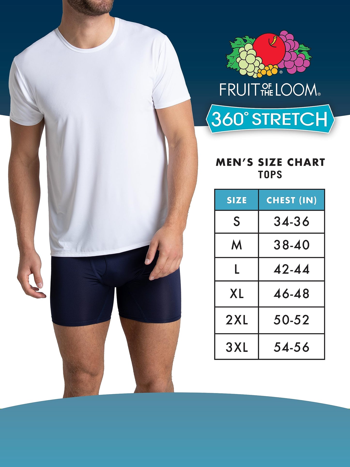 Fruit of the Loom Men's Cooling Undershirts, Quick Dry & Moisture Wicking, White