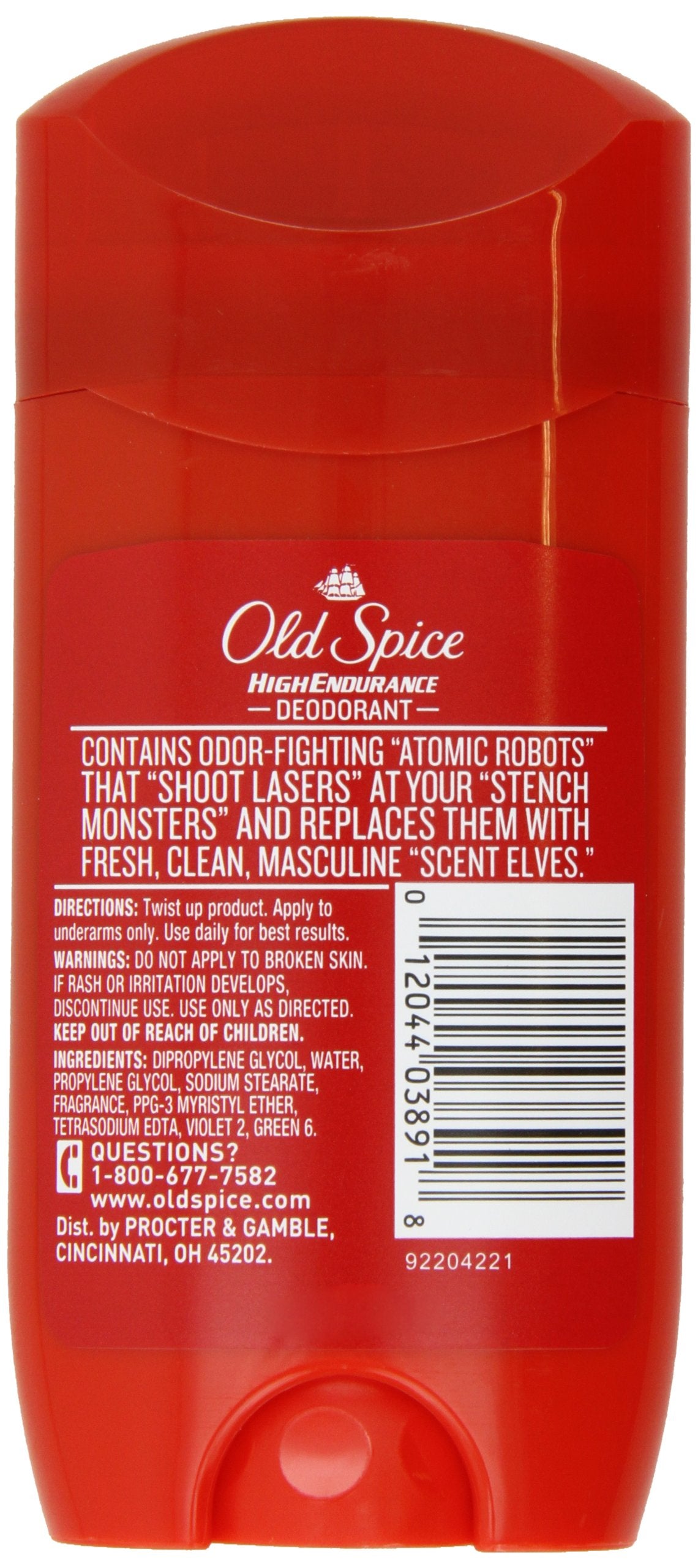 OLD SPICE High Endurance Anti-Perspirant & Deodorant, Pure Sport, 3 Oz (4 Pack)
