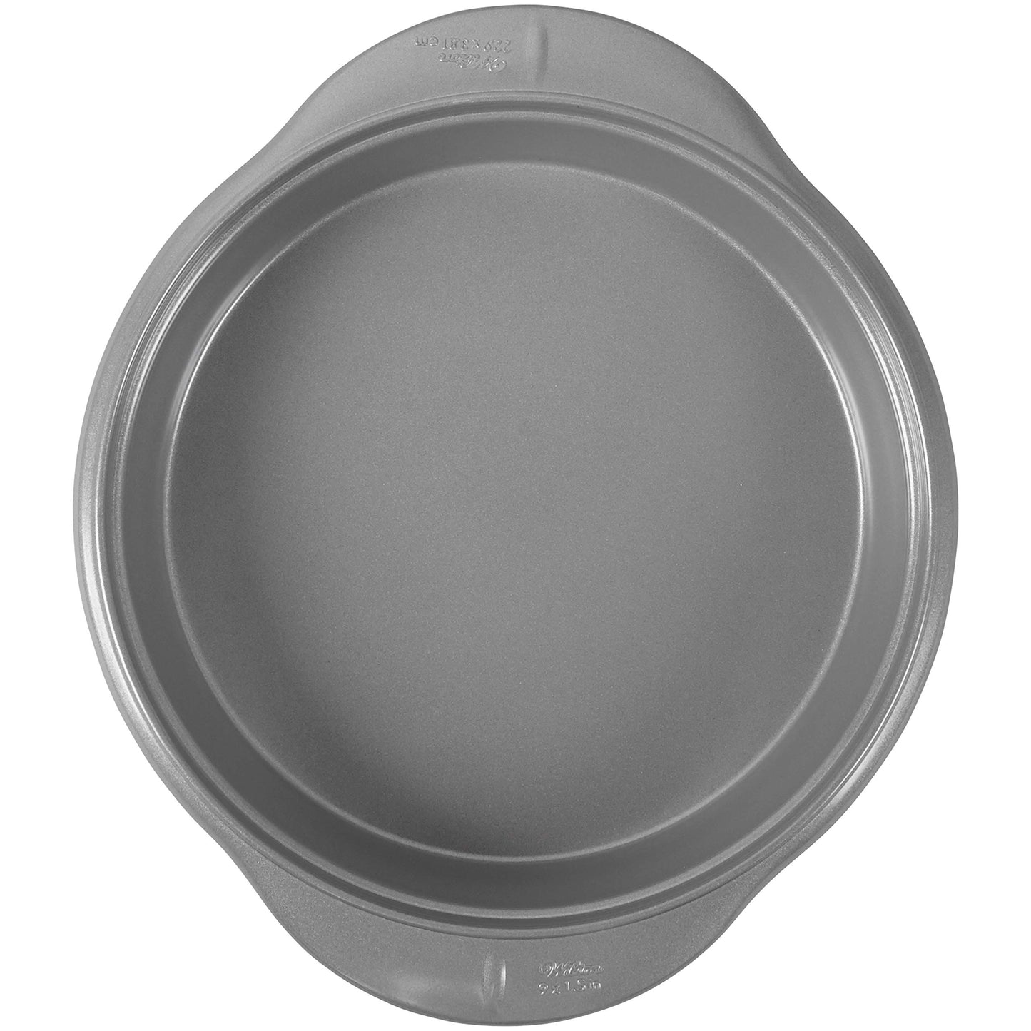 Wilton Ever-Glide Non-Stick Round Pan - Bake Delicious Cinnamon Rolls, Coffee Cake, Round Cakes or Quiches, Handles for Easy Grip, Steel, 9 x 1. 5-Inches