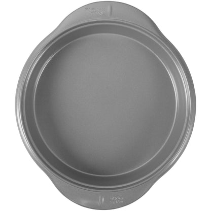 Wilton Ever-Glide Non-Stick Round Pan - Bake Delicious Cinnamon Rolls, Coffee Cake, Round Cakes or Quiches, Handles for Easy Grip, Steel, 9 x 1. 5-Inches