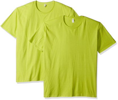 Fruit of the Loom Men's Lightweight Cotton Tees (Short & Long Sleeve), Crew-2 Pack-Heather Grey, XX-Large