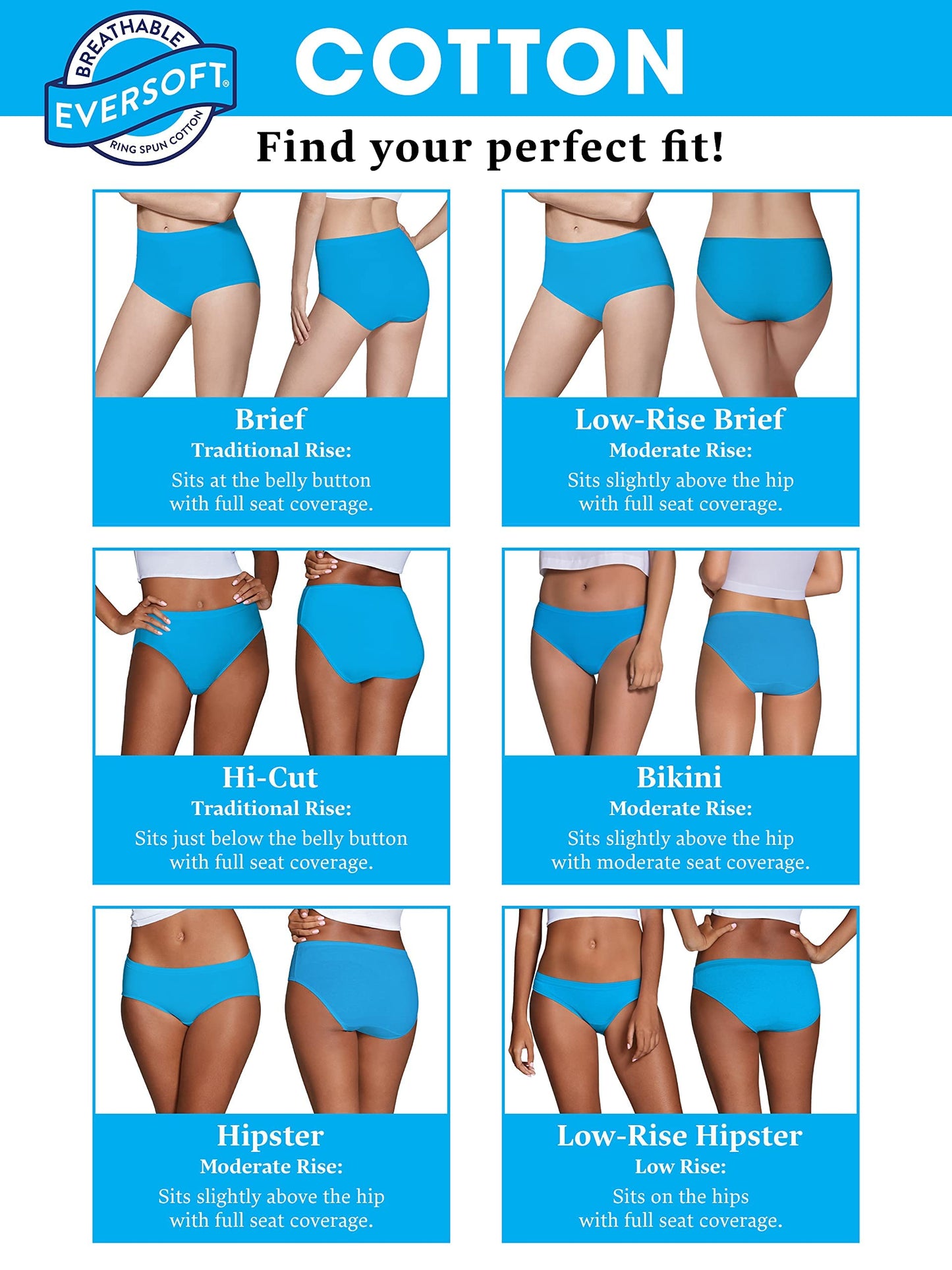 Fruit of the Loom Women's Cotton Blend Brief, 6 Pack-Colors May Vary, 9