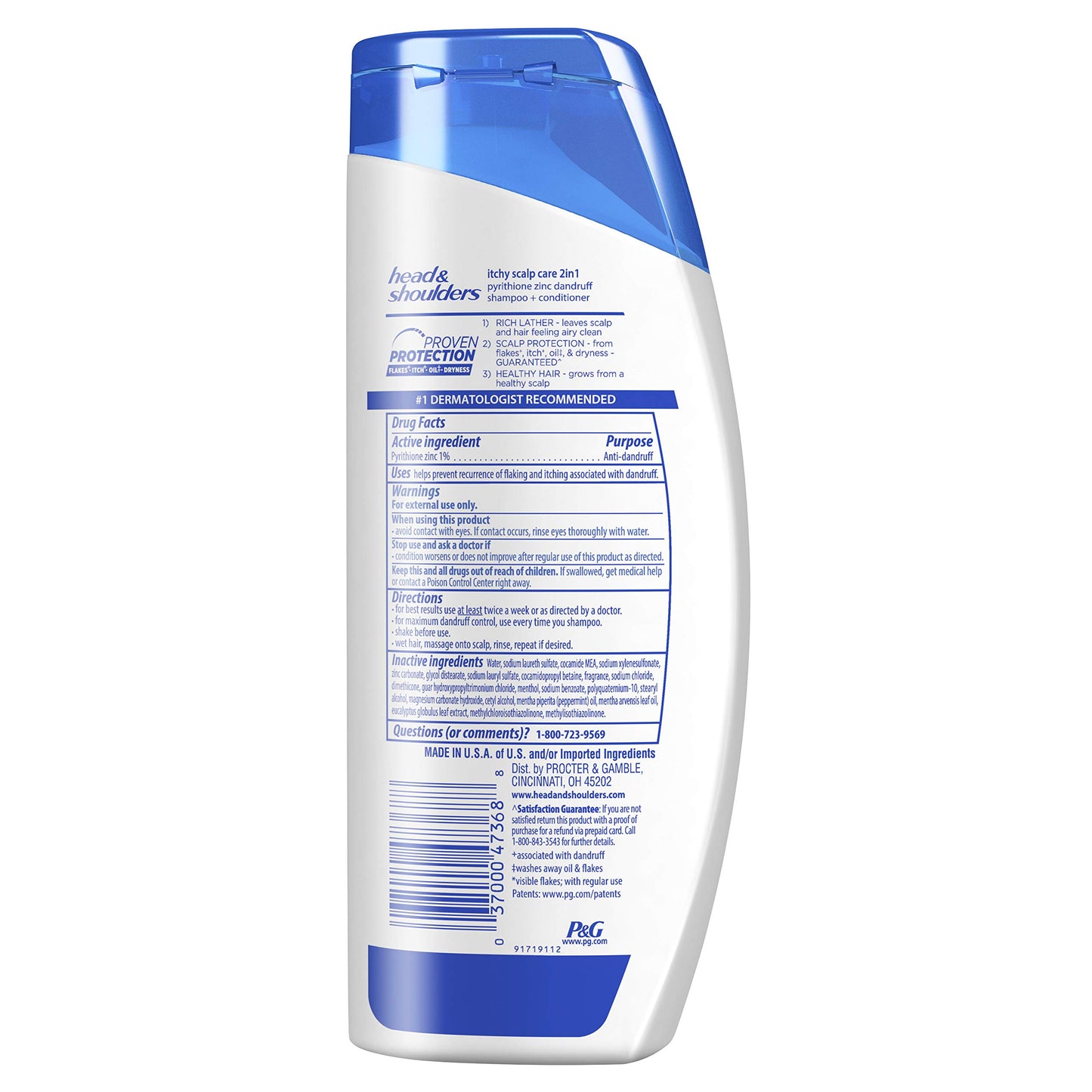 Head and Shoulders Itchy Scalp Care Anti-Dandruff 2 in 1 Shampoo and Conditioner, 23.7 fl oz