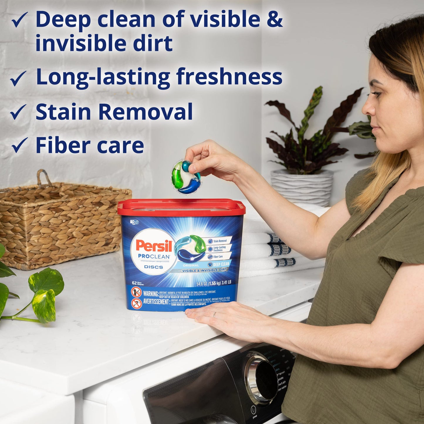 Persil ProClean Laundry Detergent Discs, Original, 40 Count, Pack of 2, 80 Total Wash Loads