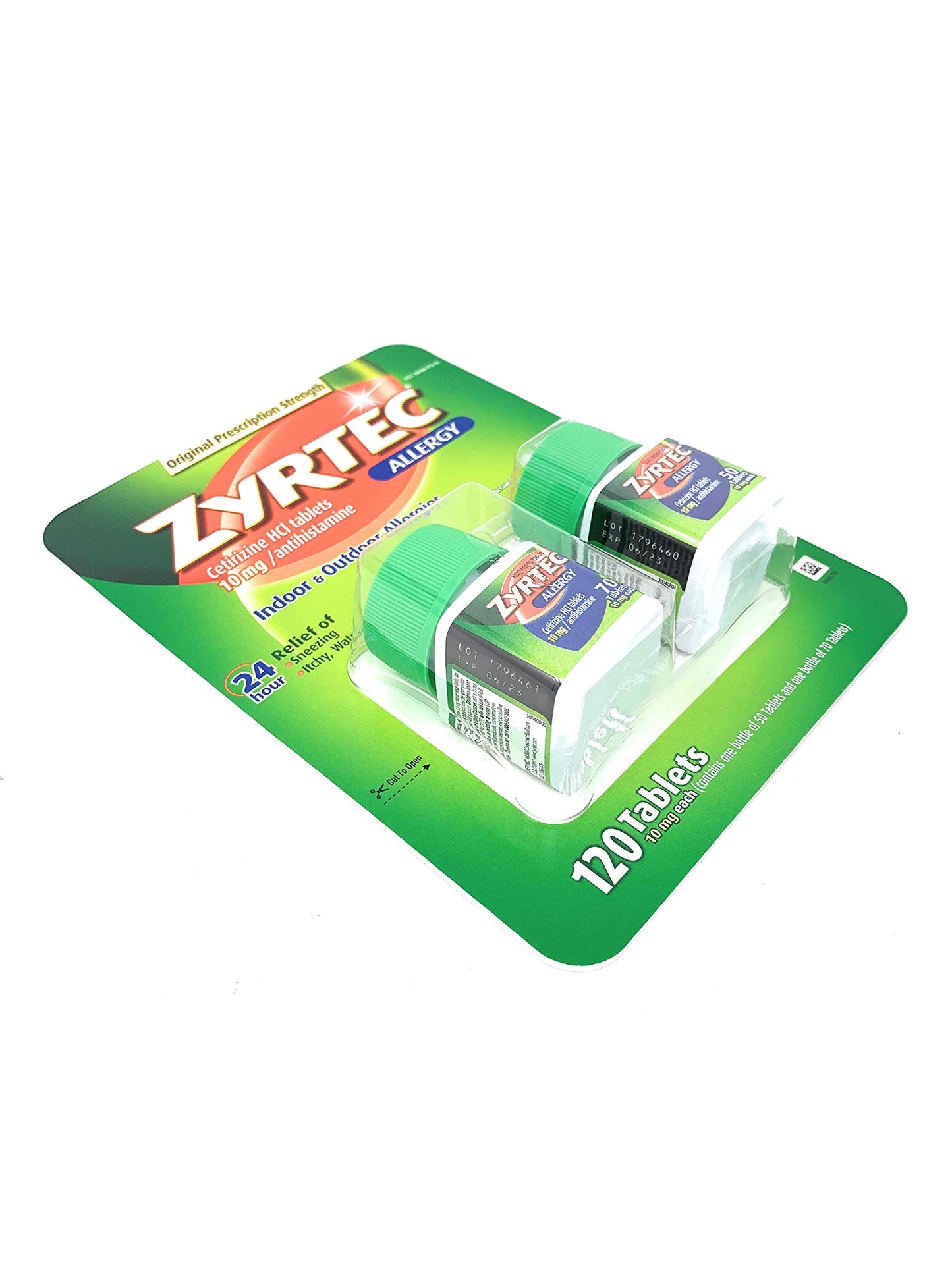Zyrtec Cetirizine Hcl/Antihistamine (120 Tablets 10mg each)