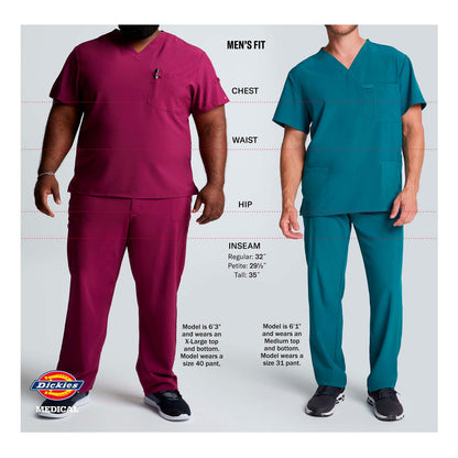 Dickies EDS Essentials Men Scrubs Top Tuckable V-Neck Plus Size DK635, 2XL, White