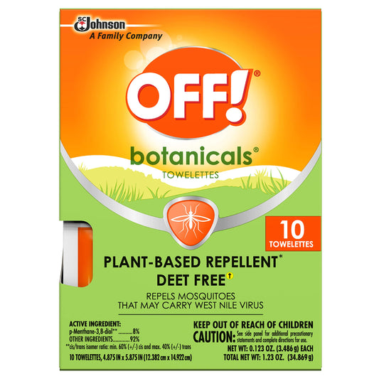 OFF! Botanicals Insect Repellent Towelettes (10 ct), Pack of 8