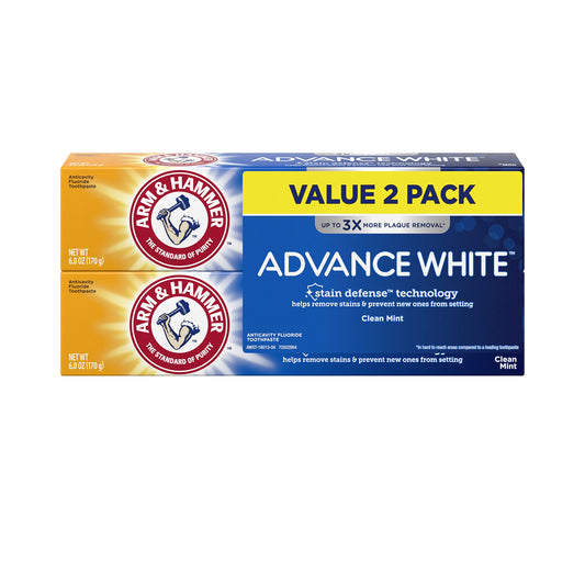 ARM & HAMMER Advance White Extreme Whitening Baking Soda and Peroxide Toothpaste, Fresh Mint, Twin Pack 6 oz (Pack of 4)