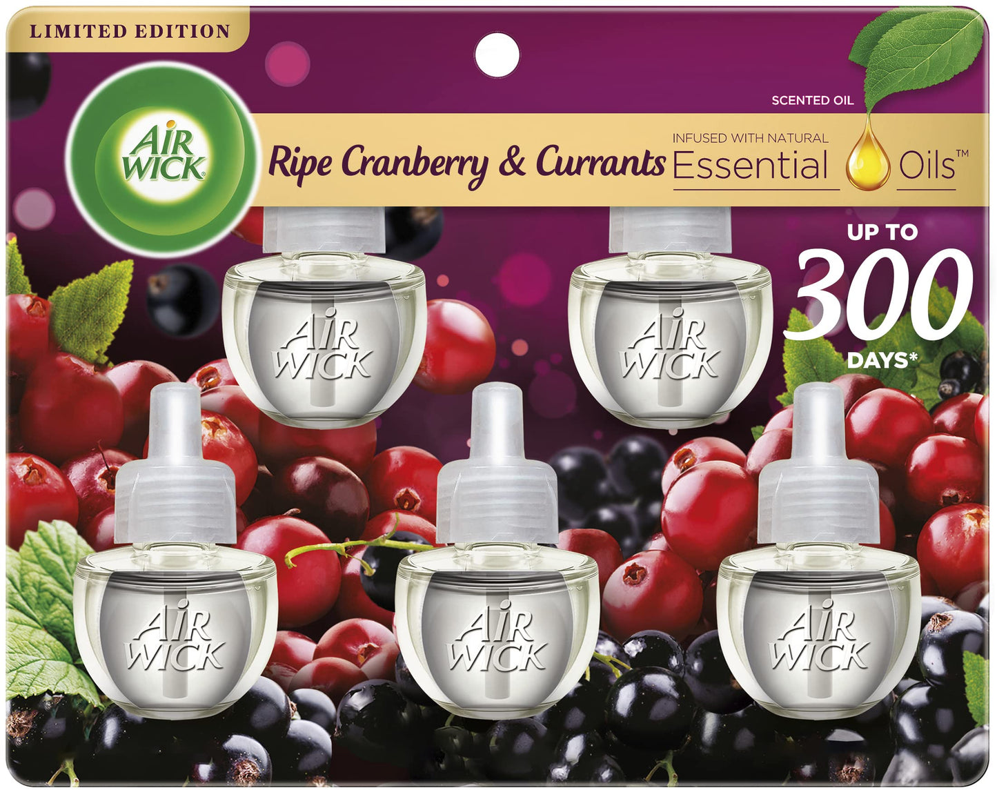 Air Wick Plug in Scented Oil Refill, 5 ct, Fresh Pine and Juniper, Air Freshener, Essential Oils, Fall Scent, Fall decor