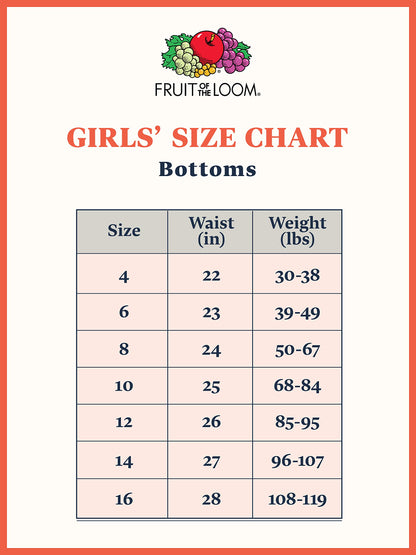Fruit of the Loom Girls' Little Big Cotton Brief Underwear (Discontinued), 10 Pack-Basic Assorted, 6