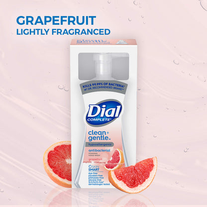 Dial Complete Clean + Gentle Antibacterial Foaming Hand Wash, Grapefruit, 7.5 Fl Oz, 8 Count Case