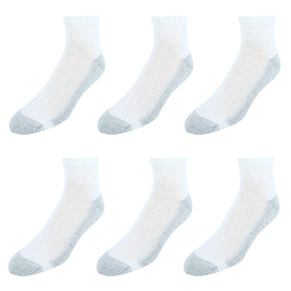 Hanes mens Double Tough Ankle 6-pair Pack, Available in Big & Tall Yoga Socks, White/Grey Foot Bottom, 6 12 US