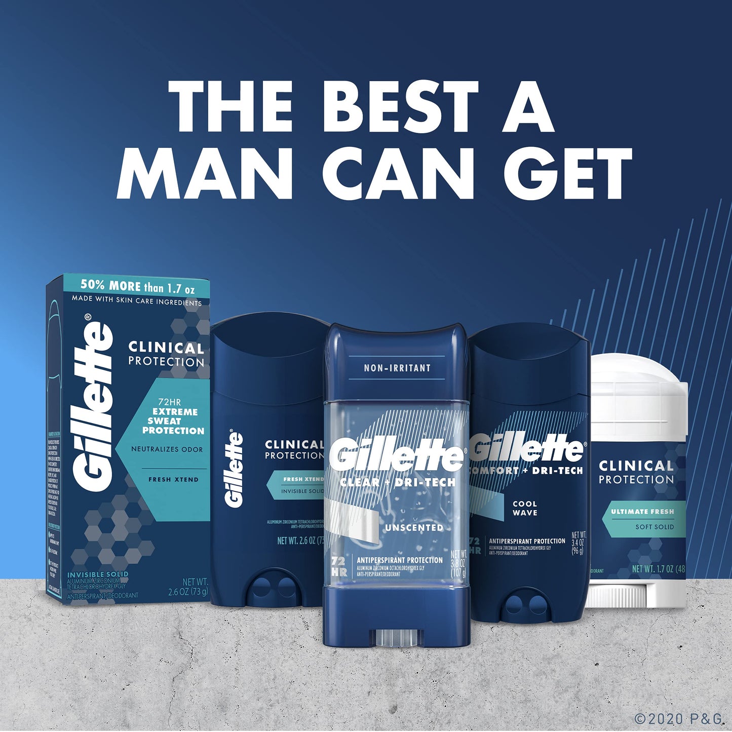 Gillette Clinical Clear Gel Sport Power Rush Antiperspirant and Deodorant, 1.6 oz Packaging may Vary