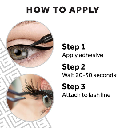 Eylure Line & Lash 2-in-1 Adhesive Eyeliner, Black
