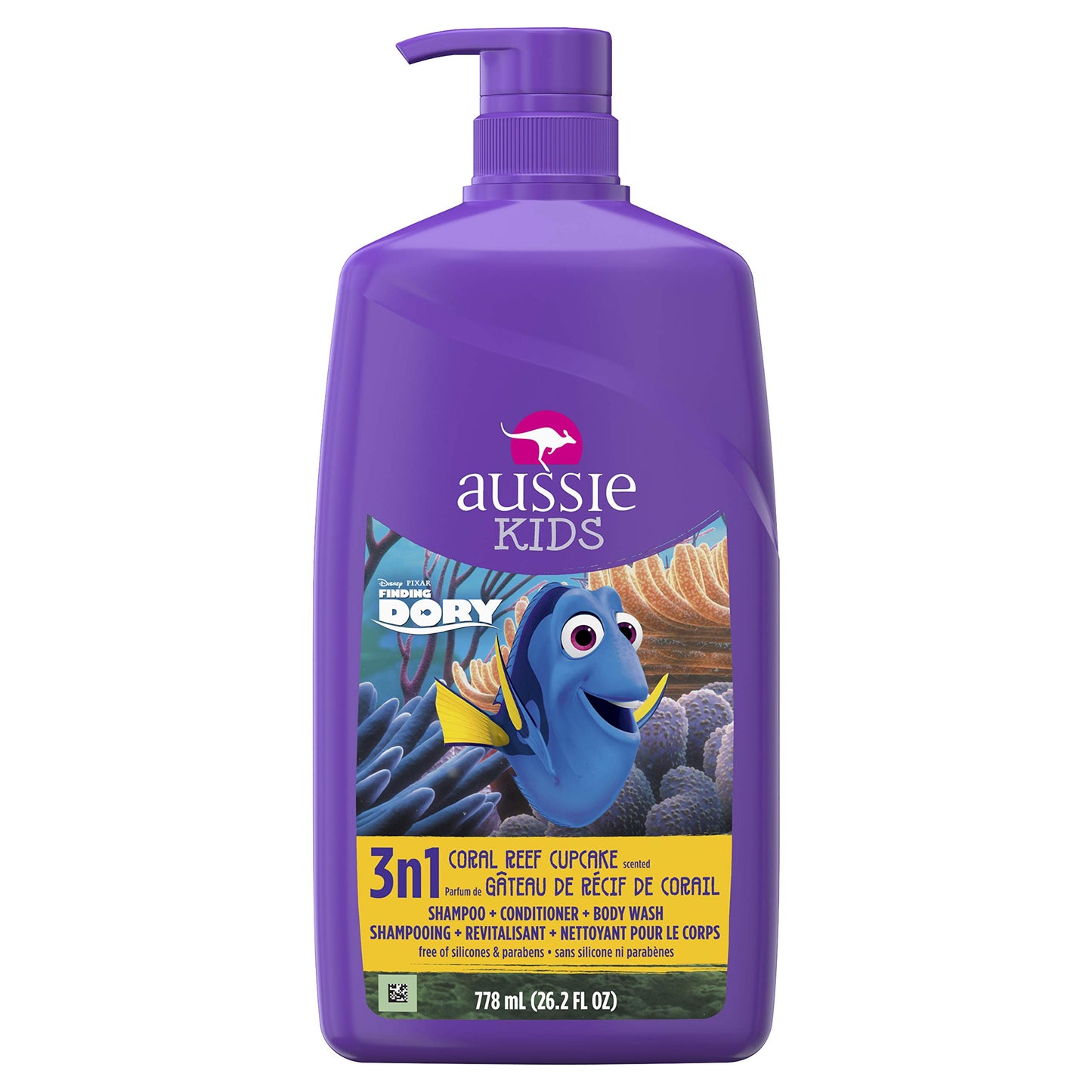 Aussie Kids Coral Reef Cupcake 3 In 1 Shampoo + Conditioner + Body Wash, 26.2 Fl Oz