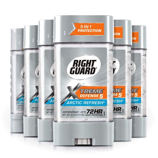 Right Guard Xtreme Defense Antiperspirant Deodorant Gel, Arctic Refresh, 4 Ounce (6 pack)