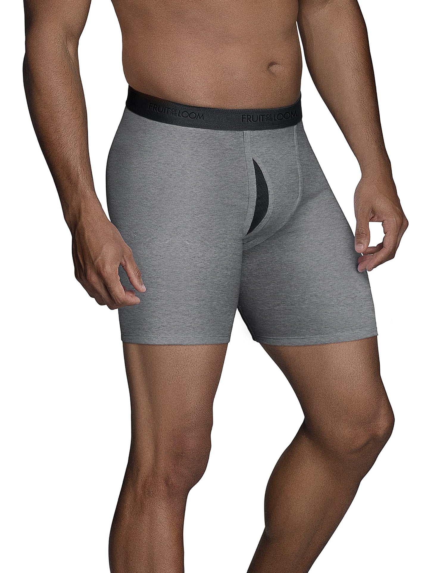 Fruit of the Loom Men's Premium COOLZONE Boxer Briefs, black/Gray (4 Pack), Small