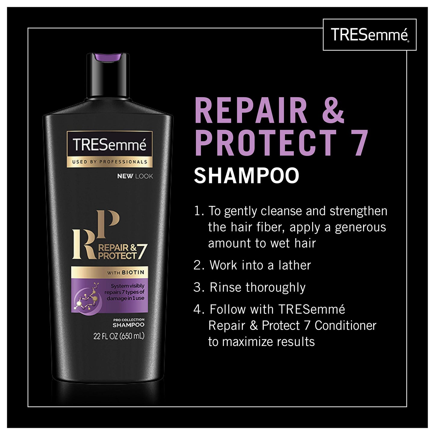 TRESemmé Shampoo, Repair & Protect, 22 oz(Pack of 4)