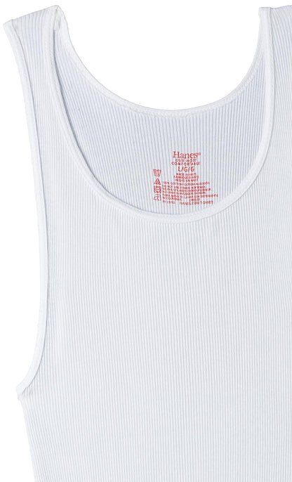 Hanes Men's 3 Pack Ultimate Tagless Tank (Large Tall, White)