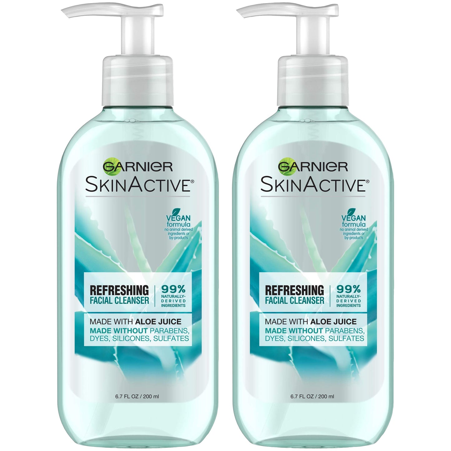 Garnier SkinActive Face Wash with Aloe Juice, For Dry Skin, 6.7 fl. oz (Packaging May Vary), 2 Count