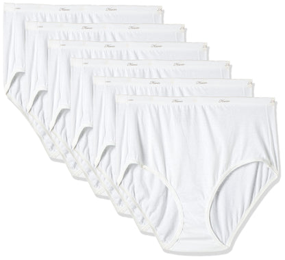 Hanes Women's Cotton Briefs 6 Pack (11, White)