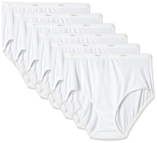 Hanes Women's Cotton Briefs 6 Pack (11, White)