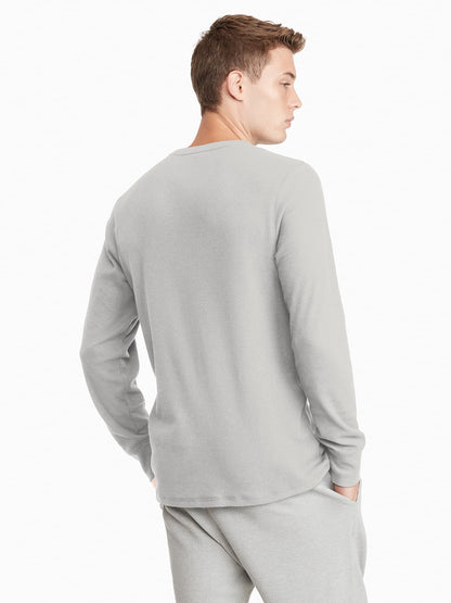 Tommy Hilfiger Mens Modern Essentials Long Sleeve Henley Grey Heather